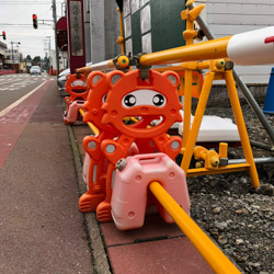 Barrière de travaux au Japon